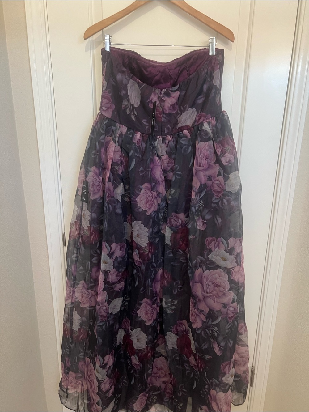 NWT LuLu’s 1X Purple Floral Strapless Bustier Maxi Gown Cottagecore Romance - Picture 10 of 10